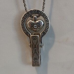 Brighton Silver Heart Badge Locket Necklace